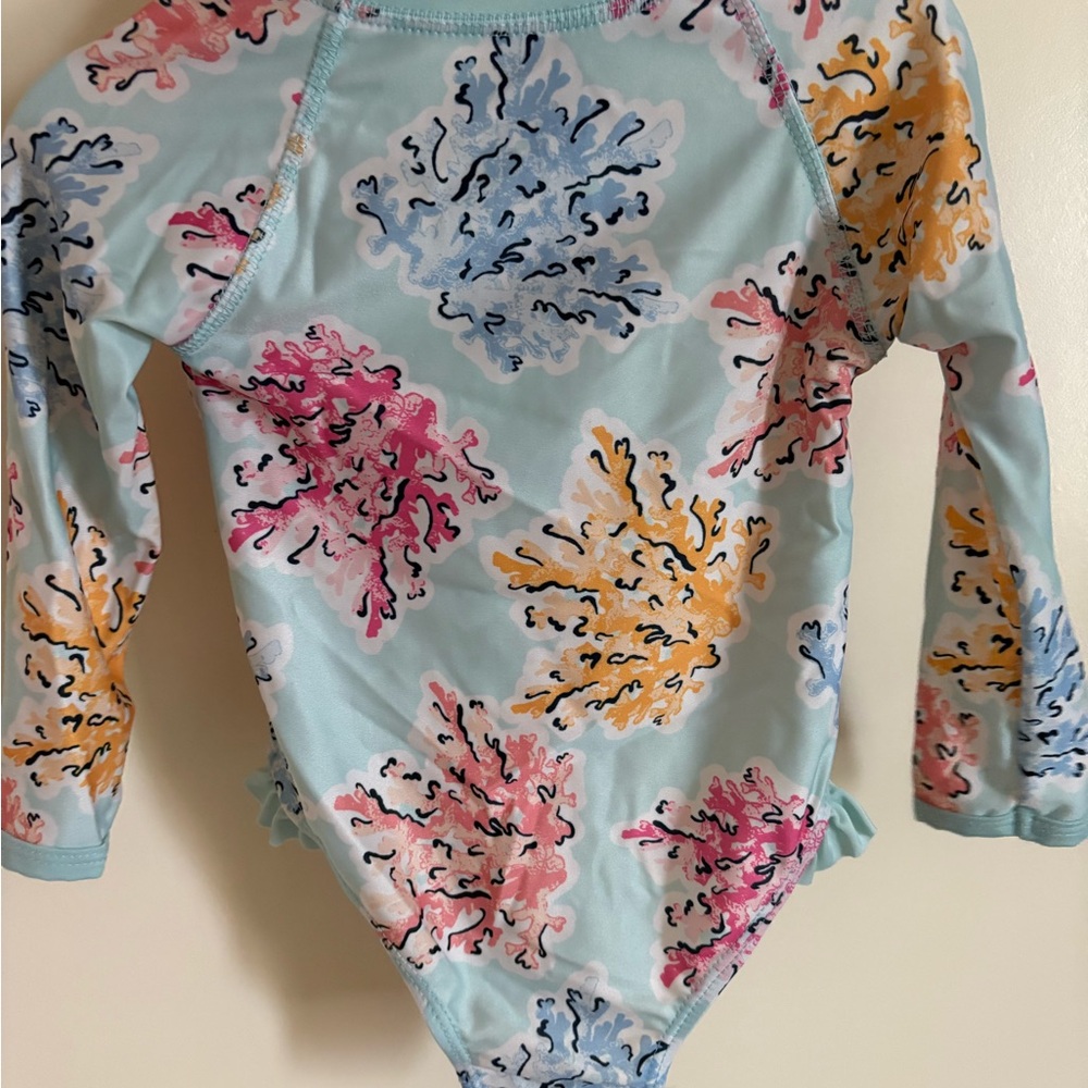 Crown & Ivy Blue and Pink Long Sleeve Rashguard